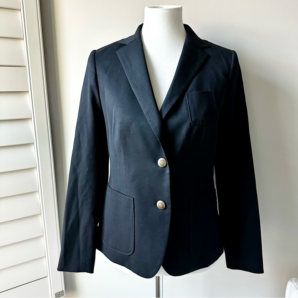 GAP Black Lined Wool Blazer Jacket Size 2